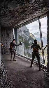 Turning a Cliffside Cave into a Glass Sky Cabin #ai #automobile #movie #offroad #film #movieclips