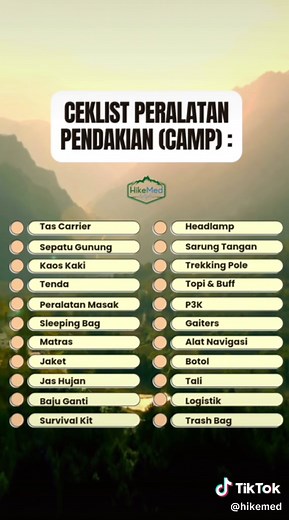 Ceklist Perlengkapan Mendaki Gunung yang Wajib Dibawa