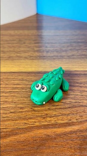 OMG I made Cute Crocodile in clay! 🐊😍 #clay #art