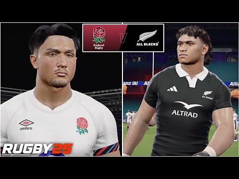 Rugby 25 Day One Patch Gameplay - New Zealand Vs England (Rugby 25 Gameplay)