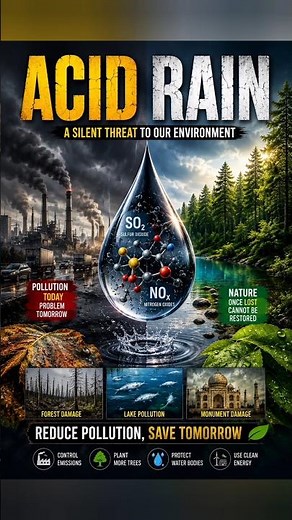 Acid Rain damaging our planet. Learn the causes, effects & solutions 🌍💚EVs#youtubeshorts #trend