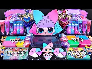 ASMR Satisfying Slime mixing Eyeshadow, Glitter & Random Shiny things into slime #slimevideo #asmr