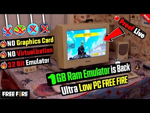 How to Play Free Fire On Low End PC 1GB Ram/2GB Ram |Download Free Fire Without Graphics Card (2024)
