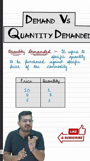 DIFFERENCE BETWEEN DEMAND AND QUANTITY DEMANDED I 11 ECONOMICS CH- 4 THEORY OF DEMAND