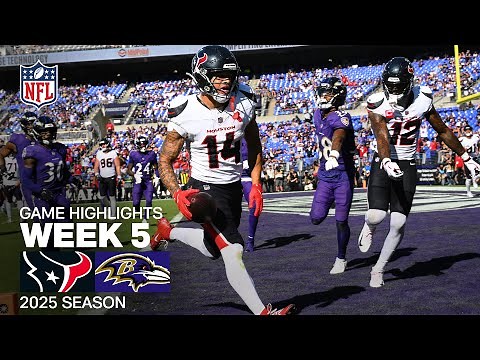 Houston Texans vs. Baltimore Ravens Game Highlights | NFL 2025 Season Week 5