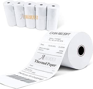 3 1/8" x 230' (10 Rolls) Thermal Receipt Paper, 80mm BPA Free Point of Sale Cash Register Paper for POS System - AUEAR