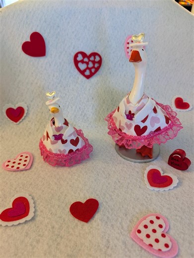 Valentine's Day Desk Goose Outfit - Hearts and Lace - Etsy