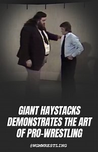 Looks fake, right? Giant Haystacks demonstrates the art of wrestling on unfortunate UTV presenter, Jackie Fullerton Perhaps the most infamous episode of Fullerton's broadcasting career, the incident, which took place during a recording of Good Evening Ulster - would be rebroadcast around the world. | Leo