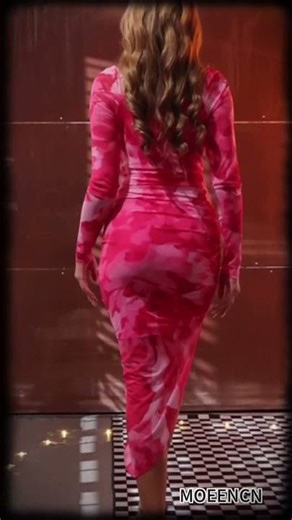 Try on haul Sexy Long Sleeve Mini Dress for Women Sheer Mesh Printed