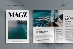 Canva Magazine Template, a Magazine Template by creathrivestudio