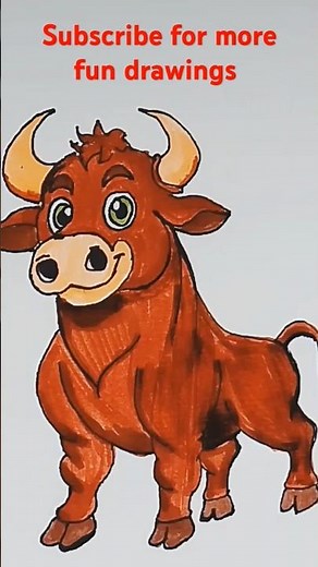 How to Draw a cute Bull