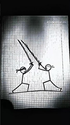 RAINY NINJA DUEL! 🥷⚔️ Don't Blink! #shorts #ninja #paperart #viral #cartoon #animation #action