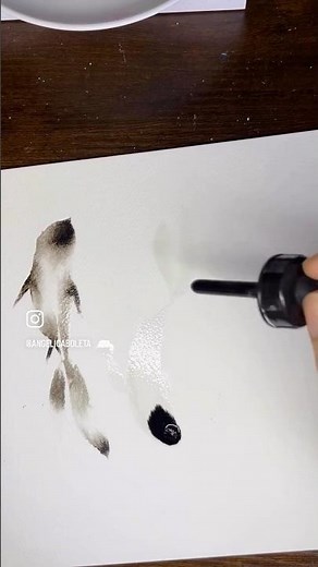 Sumi-e inspired technique to paint koi fish with ink