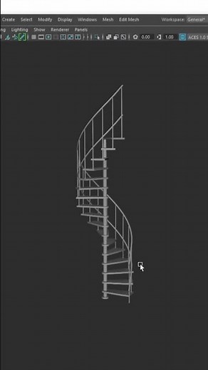 Maya tips: Create Spiral Stairs in Seconds #mayatutorial #modelingtips #3dmodeling