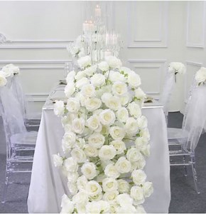 White Rose Flower Runner,table Flower Runner,flower Garland,wedding Flower Runner,table Centrepiece,wedding Table Flower Runner,party Decor - Etsy