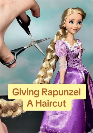 I’m cutting Rapunzels hair off the way Flynn should have in the first place smh. #rapunzel #tangled #doll #disney #makeover @Disney Store @Disney