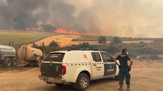 Wildfires continue to burn across farmlands in northern Spain
