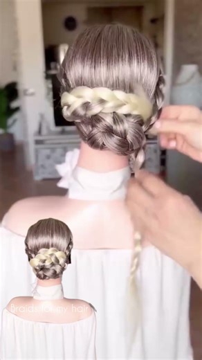 Super cute braid updo #hairstyle #shorts #viralvideo #braids #tutorial