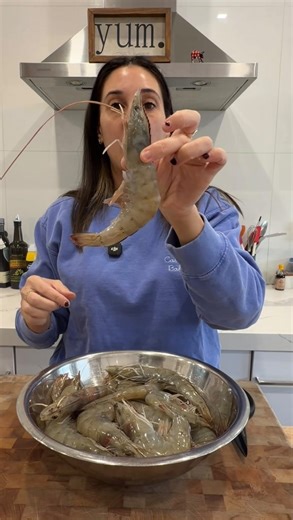 If you’ve ever wondered how to devein shrimp without removing the head and shell this is for you. It’s my favorite way to cook shrimp, especially when the shell gets crispy. | Leah Cohen