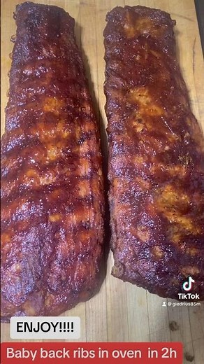 BBQ Baby back ribs in oven in just 2 hours no smoker needed