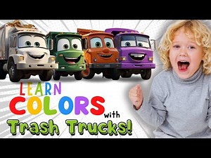 Learn Colors with Colorful Trash Trucks | Garbage Truck Color learning Song | Fun Colors for Kids