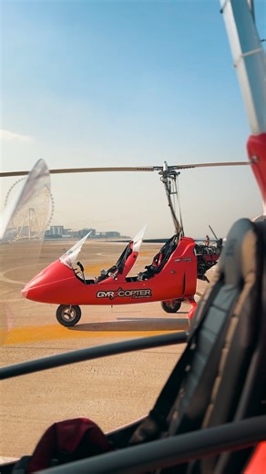 Skyhub Dubai on Instagram: "A new era takes flight. Introducing the red-hot look of Gyrocopter by Skydive Dubai - same sky-high thrill, brand-new attitude. #GyrocopterDubai #SkydiveDubai #NewLookSameThrill #DubaiFromAbove"