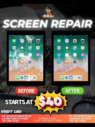 iPad Screen Repair Done in 30 Minutes 📍iCellular #fyp #ipadrepair #queensny #fypシ #viralvideo