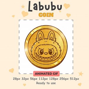 Cute Labubu Animated Coin | Transparent GIF in 7 Sizes Static Png | Twitch Vtuber Discord OBS | Kawaii Twitch Badge - Etsy