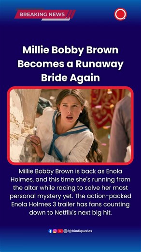 Millie Bobby Brown Becomes a Runaway Bride Again #MillieBobbyBrown #EnolaHolmes3