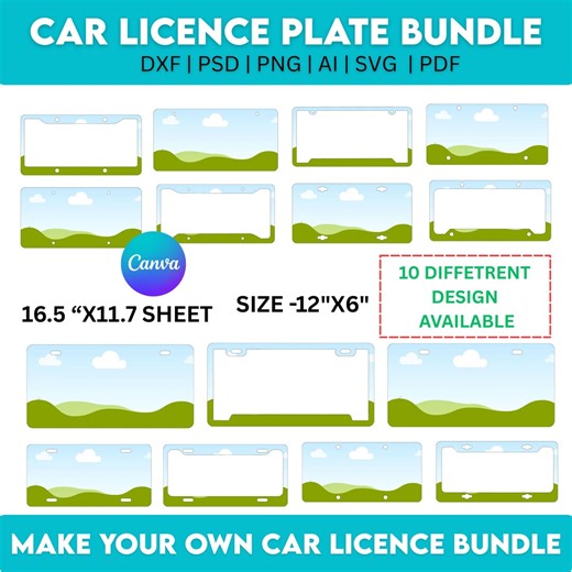Car License Plate Template, Car License Plate Sublimation Template, Car License Plate Frame Template, License Plate Svg Png, Canva Editable - Etsy