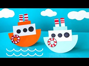 Поделка кораблик из бумаги. Подвижная игрушка / Поробка з паперу Рухлива іграшка.