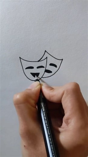 How to draw mask doodle art.#artshorts #shorts #drawing #art #doodle