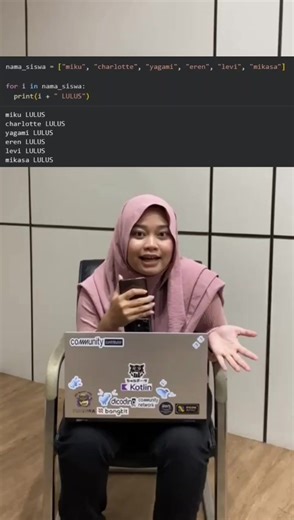 NGUPI Ep. 8 : LULUS GA SESUAI NILAI? 🤯 Gara-gara kodingan di video sebelumnya, semua siswa dikategorikan LULUS tanpa tau nilainya?? 🤔 Hari ini kita upgrade programnya pakai struktur data NESTED LIST dan teknik UNPACKING Apa itu NESTED LIST? Yapss, sesuai dengan namanya yaitu List di dalam List #womenintech #belajarpython #mahasiswait #codingpemula #logikapemrograman