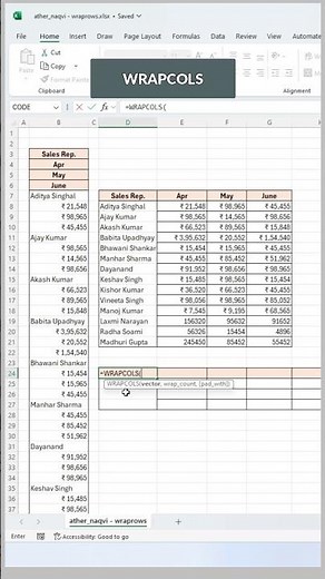 WRAPROWS & WRAPCOLS in Excel | Arrange Data Instantly ⚡
