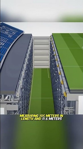 Incredible retractable football field, the entire lawn is hidden underground