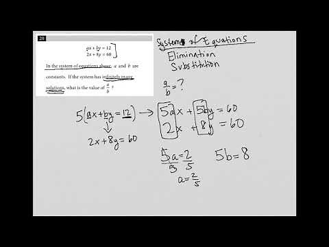 In the system of equations above, a and b are constants. If the system has infinitely many....