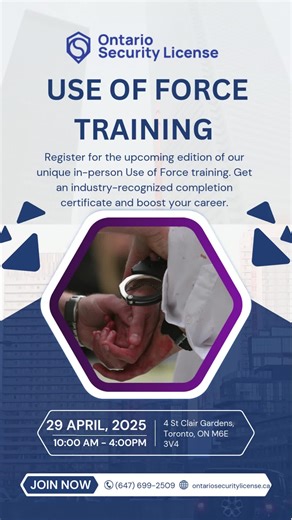 USE OF FORCE TRAINING — ARE YOU READY? APRIL 29 — MARK YOUR CALENDAR ✅ Being a security guard means more than just wearing the uniform. It’s about knowing how to act when it matters most. Our Use of Force training gives you the confidence, skills, and legal knowledge to handle any situation the right way. It’s serious training — for serious professionals. 📅 Upcoming Dates: April 8 & April 29 🛡️ Perfect for licensed guards and those working toward their license 📲 Spots fill fast — message us o