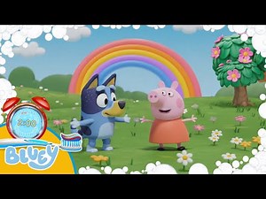 New Bluey, Peppa Pig and the Magic portal 2 Minute Toothbrush timer with Music