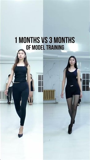 After 1 month model training VS 3 months model training #catwalktour #modeling #training #usa