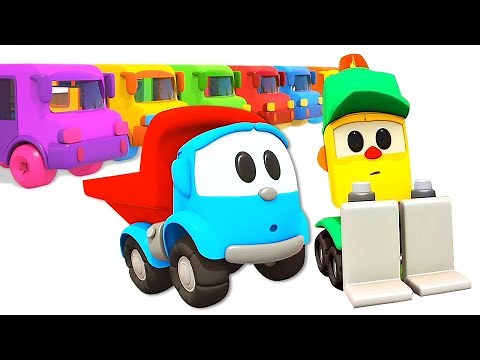 Bus cartoons for kids & the wheels on the bus kids' song!Leo the truck full episodes.