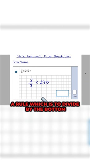 SATs FRACTION Question - SOLVE EVERYTIME!
