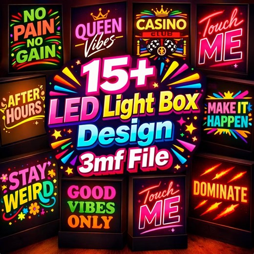 15+ LED Light Box Designs 3MF File | Motivational Neon 3D Print Files (digital Download) - Etsy