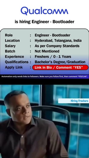Qualcomm Hiring Engineer Bootloader | Hyderabad Jobs 2026 | Freshers & Experienced Apply