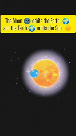 Moon moves around the Earth and Earth orbit around the Sun 🌞 🙃 #universe