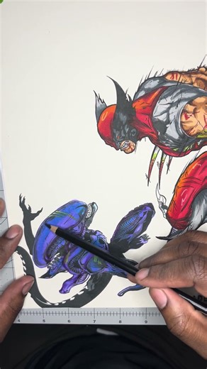 #aliens #wolverine #xmen #ohuhumarkers #comicart