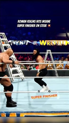 Roman Reigns Hits INSANE Super Finisher on Steve 💥 #trending #ps5gaming