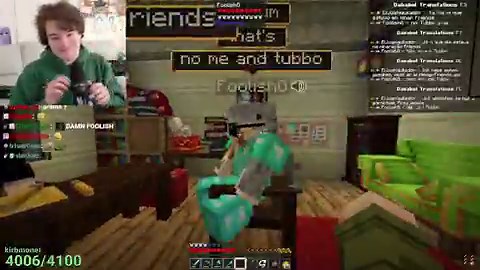 #JUAN: you're jealous because tubbo and me were friends#FOOLISH: me and tubbo were friends first, okay?!#JUAN: tubbo, if you had a gun and you had to kill someone, you kill foolish or me#TUBBO: listen, i would volunteer to sacrifice myself (referencing the ai ethics meme)