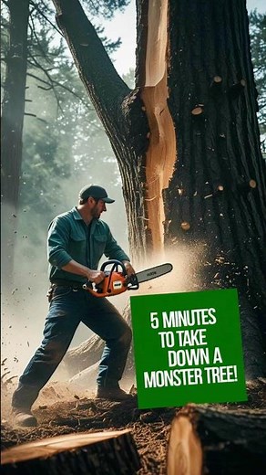 5 Minutes to take Down #wood #shortfeed #naturedocumentary #tree #ytshorts #chainsaw