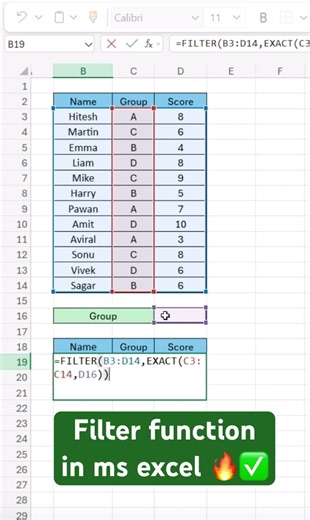 Filter function in ms excel 🔥✅ #excel #microsoftexcel #exceltips #exceltricks #youtube #algorithm