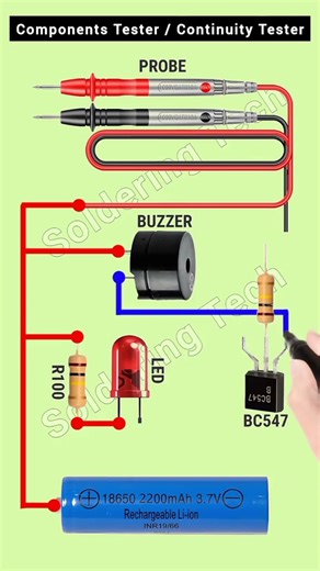 Electronic Circuit - Component tester - Continuity tester Digital circuit #circuit #shorts